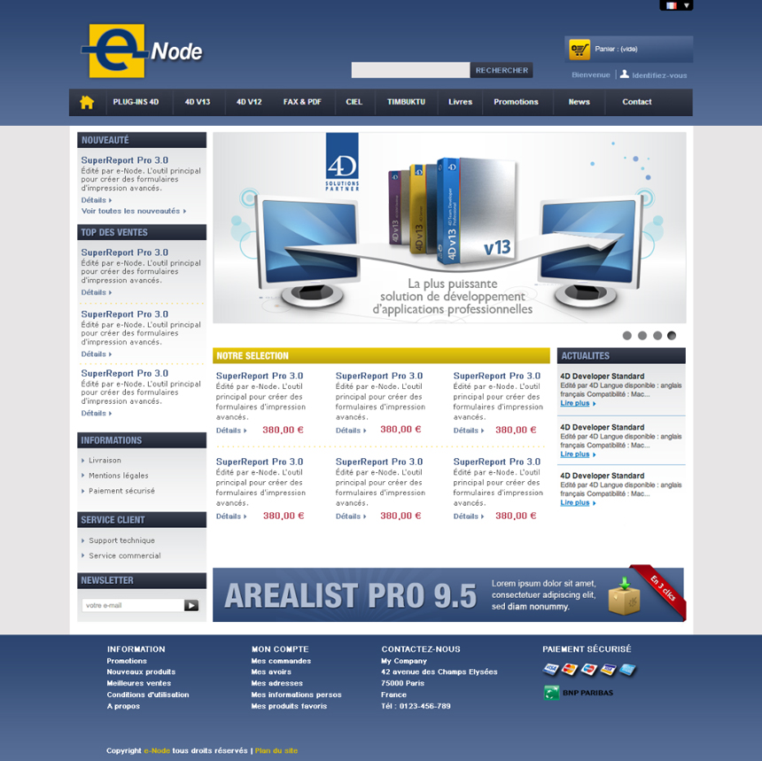 Site e-commerce logiciels