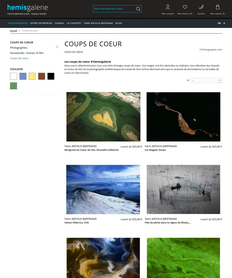Site e-commerce Yann Arthus-Bertrand