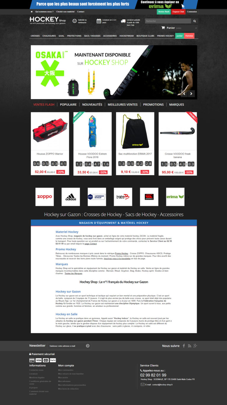Référencement PrestaShop site e-commerce sport