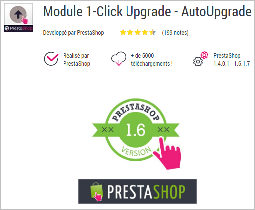 Mettre à jour PrestaShop : 1 Click Upgrade