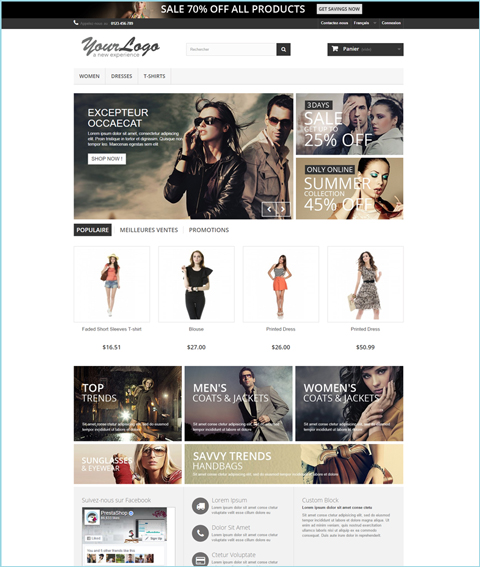 Thème par défaut de PrestaShop 1.6