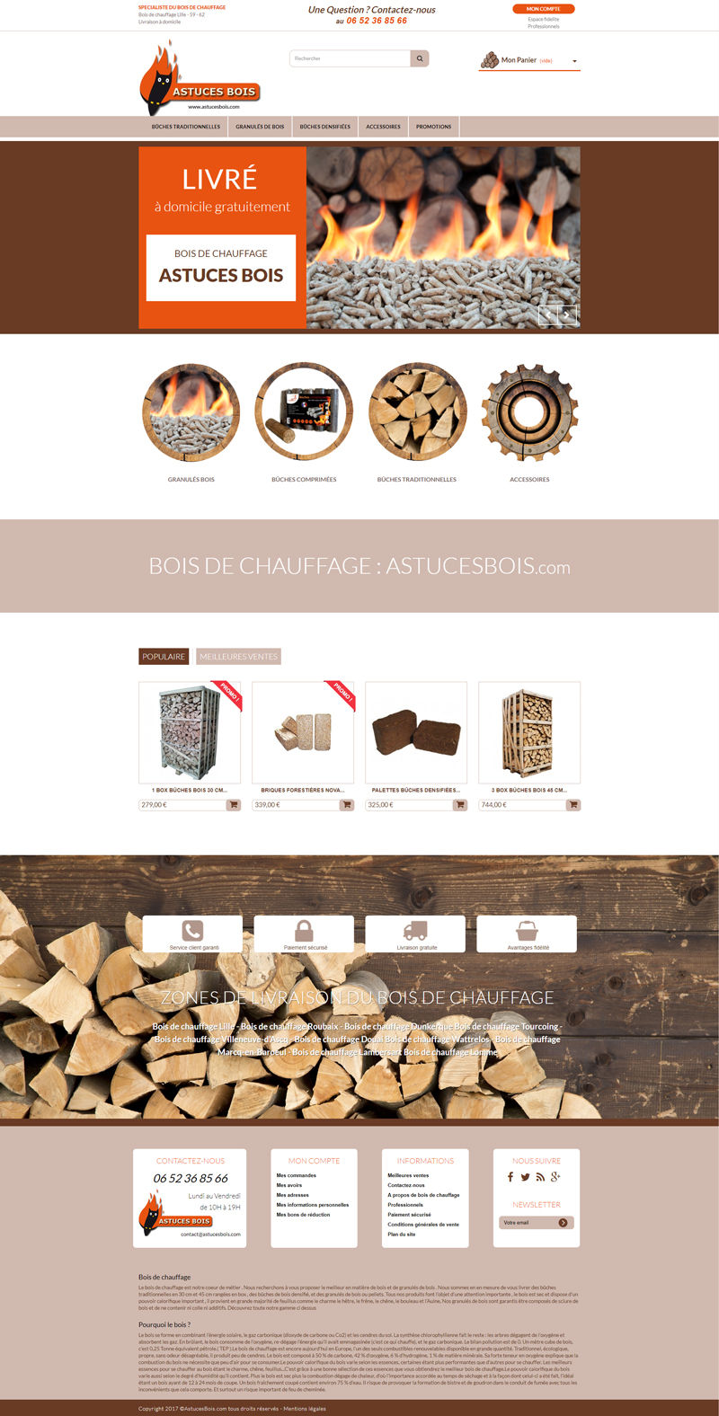 Site e-commerce bois de chauffage