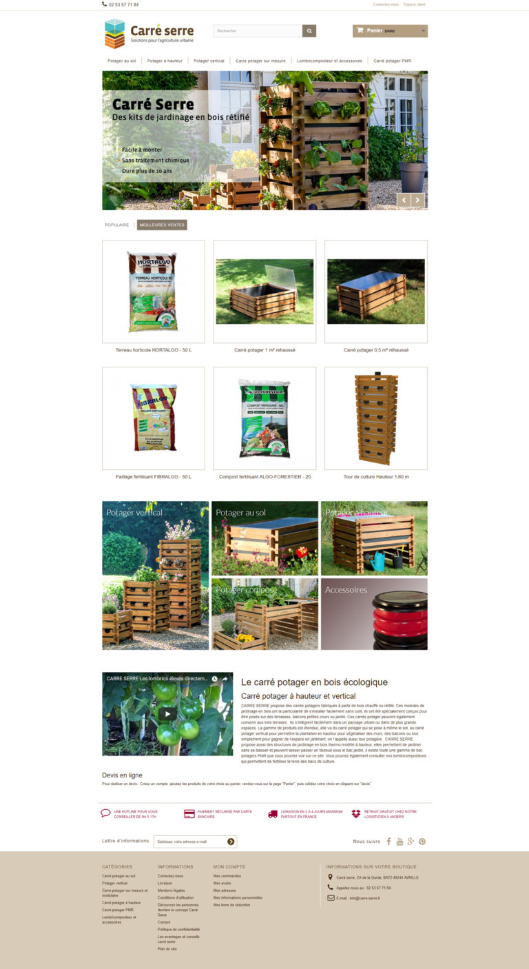 Site e-commerce materiel de jardinage