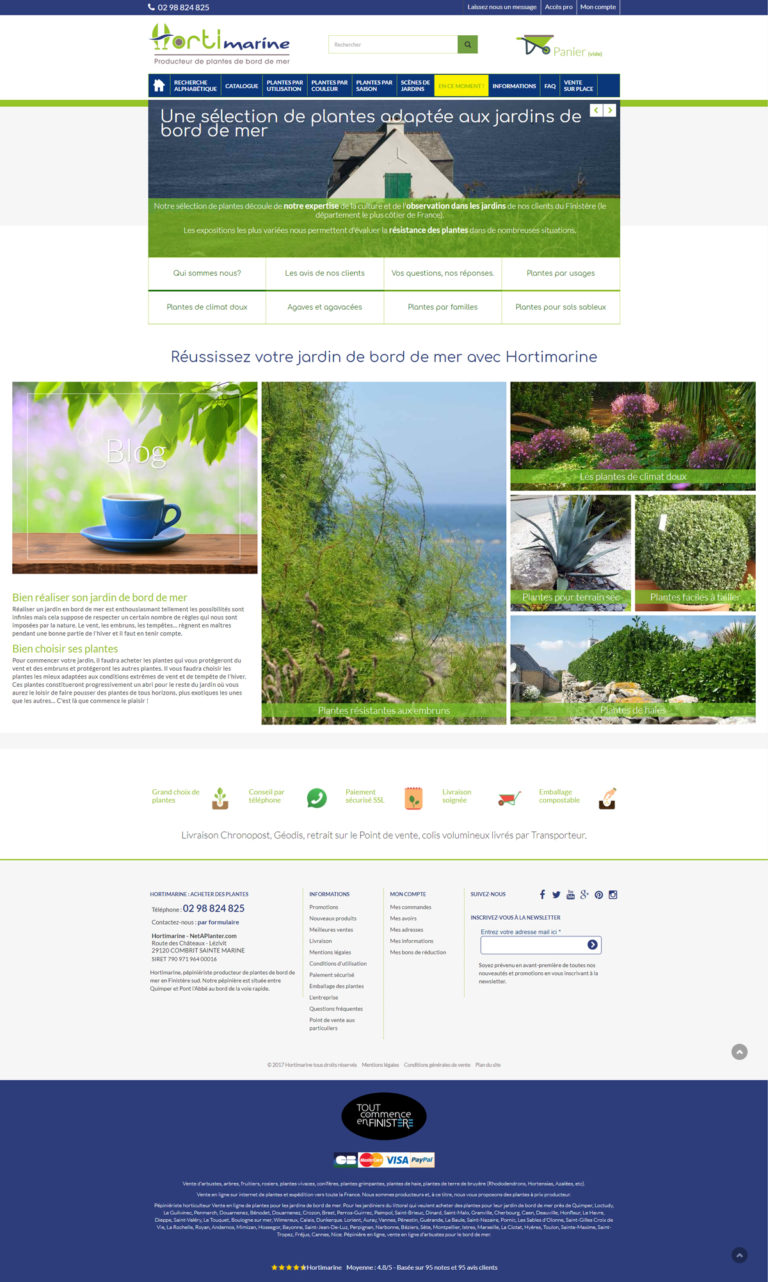 Site e-commerce jardinerie Bretagne