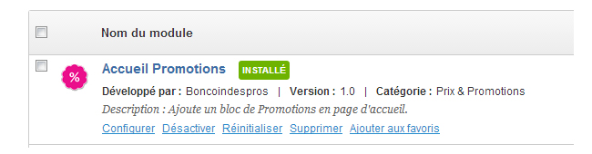 Module Promotions PrestaShop