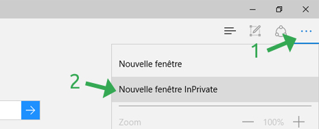 Navigation privée Microsoft Edge