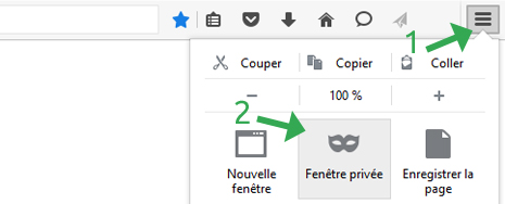 Navigation privée Mozilla Firefox