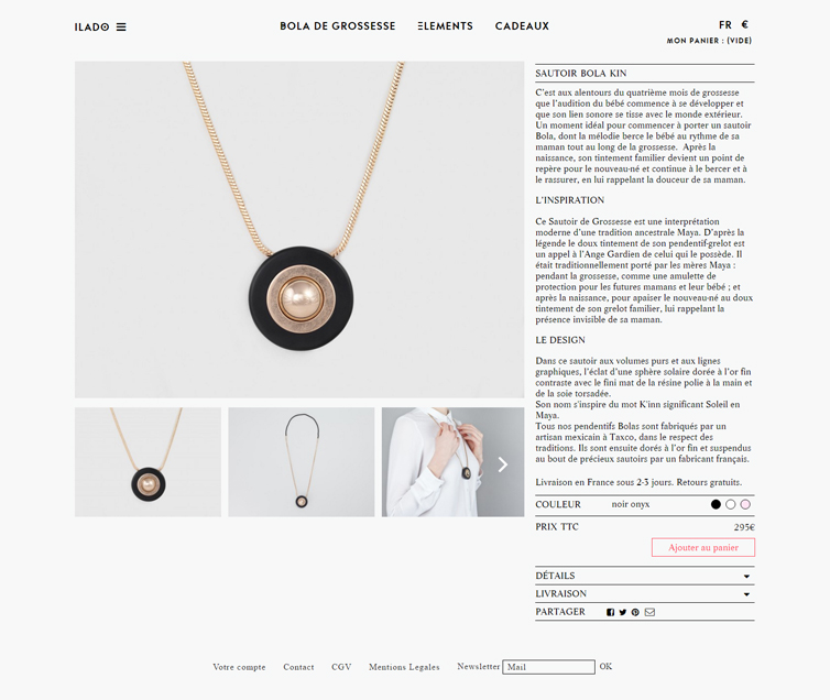 Site e-commerce bijoux Paris