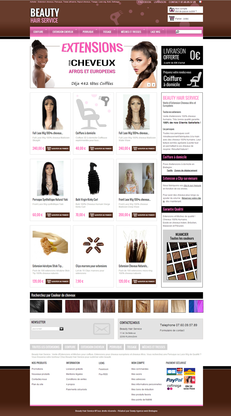 Site e-commerce coiffure