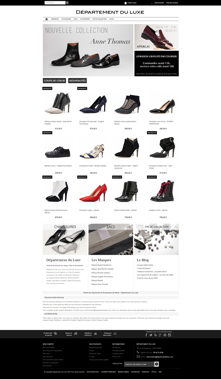 Site e-commerce escarpins