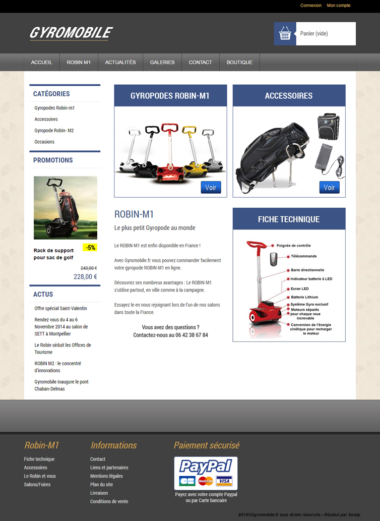 Site e-commerce gyropode