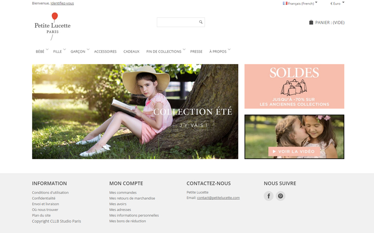 Site e-commerce mode enfant Paris