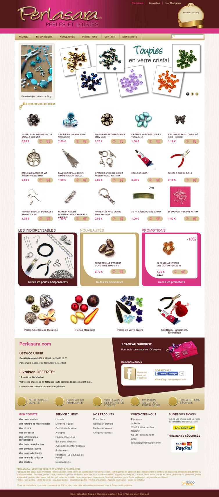 Site e-commerce perles