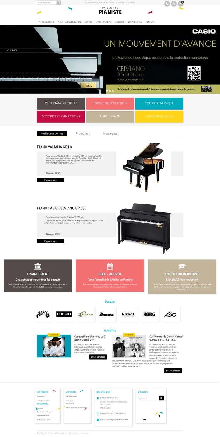 Site e-commerce pianos