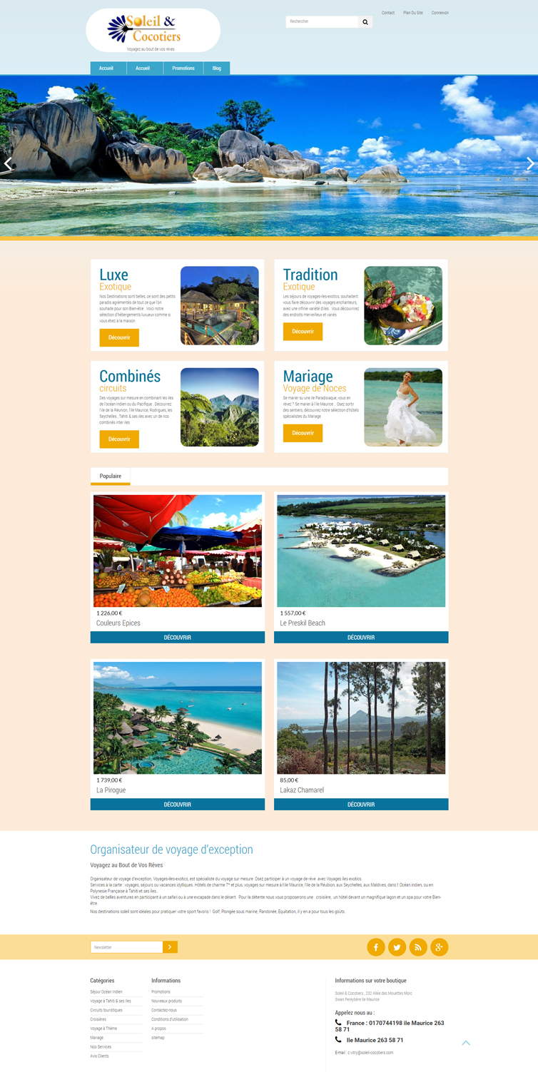 Site e-commerce agence de voyage