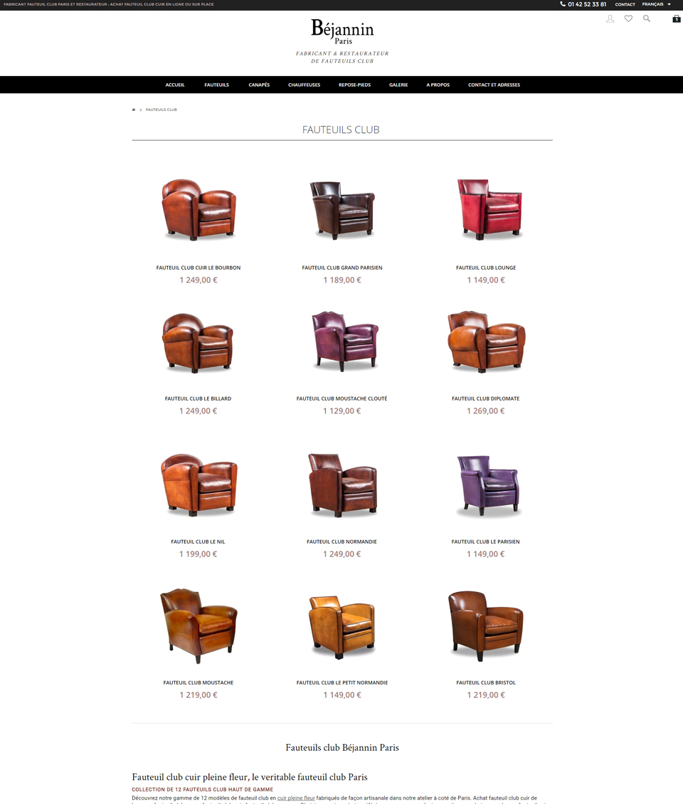 Créer un site e-commerce de vente de meubles Paris