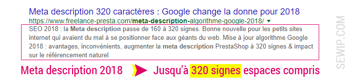 Meta description 320 caractères : mise à jour algorithme Google 2018