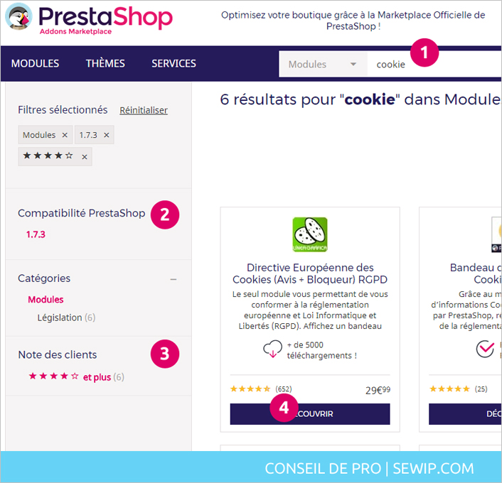 Choisir un module PrestaShop