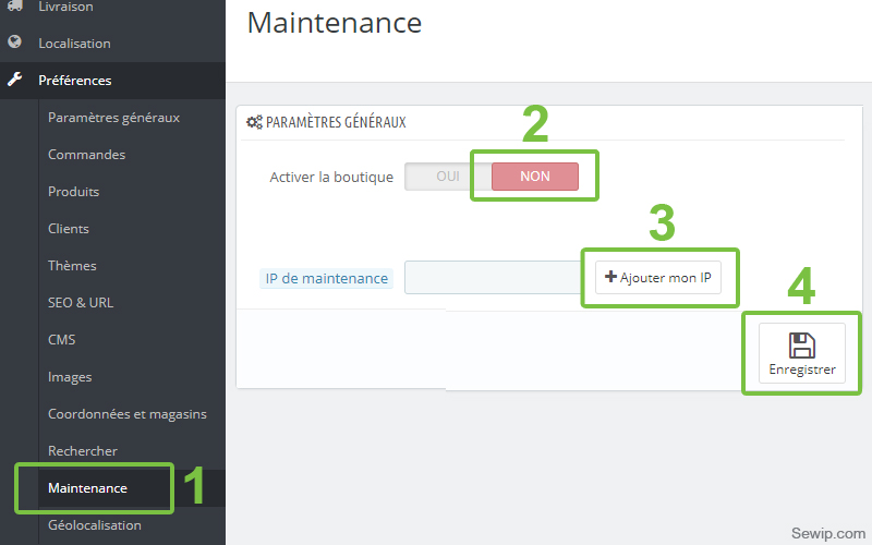 Maintenance PrestaShop 1.6